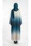 Rizqé Azure Teal Ombre Shimmer Abaya Set - 3