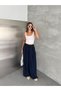Women's Wide-Lette Pants with Pleated Details in Sandy Fabric, Tesettür Palazzo Pants - 5