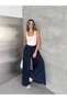 Women's Wide-Lette Pants with Pleated Details in Sandy Fabric, Tesettür Palazzo Pants - 6