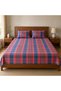 Tartan Plaid Bedsheet Set, Red & Blue Check, Double Bed