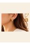 Gold Color Double Model Stone Earrings - 2