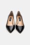 Women's Black Patent Leather Genuine Leather Short Heel Stiletto Shoes, Size 33-42 - 4