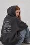 Women's Oversize Hoodie Cry First Printed Smoked – Hooded, Kangaroo Pocket, 3 Thread Raster Fleece - 5