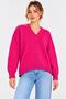 New Season Women's V-Neck Soft Textured Oversize Knitwear Sweater – Comfortable Fit, Long Sleeves, Long Back