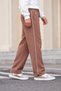 Men's Three-Ply, Fleece-Lined, Full-Length, Piped, Elasticated Hem, Elastic Waistband, Brown Sweatpants - 6