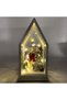 Christmas Decoration Lighted Frame Snowman and Pine Trees White 13X25.5 Cm. - 4