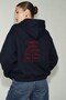 Women's Oversize Hoodie Cry First Printed Navy Blue – Hooded, Kangaroo Pocket, 3 Thread Raster Fleece