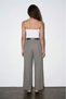 Belt Detailed Pipe Leg Trousers - Gray - 3