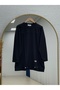 Baharfer Tunic with Robe Front and Stitched Six Buttons at the Bottom-Zn6480 Black - 2