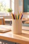 Metal Tabletop Pen Holder with Round Line Pattern - 3