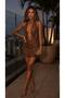 Halter Neck Mini Dress with Stones - 2
