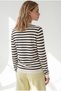 Women's Coffee Yellow Collar Detailed Soft Textured Striped Sweater Kzk-19001198 - 2