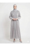 Rizqé Grey Mist Diamond-Embellished Sheer Kimono Abaya Set - 3
