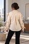 Women's Cream Shirt with Slit Sleeves and Lace Detail Arm-26Y001058 - 2