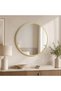 Modern Round Wall Mirror with Slim Gold Frame