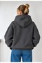 Women's Oversize Sweatshirt with Hood and Kangaroo Pocket - 2