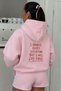 Women's Oversize Hoodie Cry First Printed Pink – Hooded, Kangaroo Pocket, 3-Thread Raster Fleece - 4