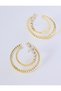 Gold Color Zircon Stone Detailed Multiple Twist Earrings - 2