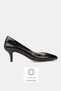 Women's Black Patent Leather Genuine Leather Short Heel Stiletto Shoes, Size 33-42