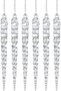 Christmas Ornament Ice Pendant 6 Pack Transparent 15 Cm.