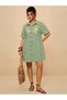 Rochie mini, verde - 6