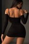 Fake Sleeve Fukuro Fabric Transparent Mini Dress - 3