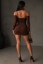 Fake Sleeve Fukuro Fabric Transparent Mini Dress - 3