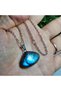 Labrodit Natural Stone Necklace - 12 - Stone of Change and Transformation - Steel Chain - Only Hand Made - 4