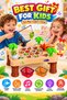 Kids Dinosaur Electric Rotating Fishing Game Toy with Music, 12 Fish, 3 Fishing Rods, Dinosaur Figures, Interactive Educational Fishing Play Table for Boys and Girls Ages 3+ - 6