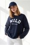 Women's Navy Blue Collar Detailed Wild Draped Blouse Blz-19003488 - 3