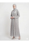 Rizqé Grey Mist Diamond-Embellished Sheer Kimono Abaya Set - 2