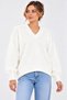 New Season Women's V-Neck Soft Textured Oversize Knitwear Sweater – Comfortable Fit, Long Sleeves, Long Back - 2