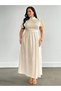 Rochie maxi, crem - 4