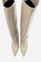 Tilda Beige Leather Belted Women's Thin Heeled Boots - 4