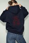Women's Oversize Hoodie Cry First Printed Navy Blue – Hooded, Kangaroo Pocket, 3 Thread Raster Fleece - 4