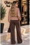 Şans Li̇fe Women's High Waist Gathered Plaid Six-Stripe Bottom Top Two-Piece Set - 7