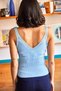 Detailed Strappy Knitwear Blouse Blue - 2