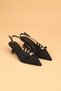 Women's Short Heeled Buckle Open Back Evening Dress Shoes Heeled Shoes - 3