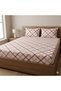Luxury 3-Piece Cannon Cotton Bedsheet King Size (270x250 cm) – 200 Thread Count Flat Sheet with 2 Pillow Covers, Soft Breathable 3-Piece Bedding Set (Red Stripe, King (U.K. Standard)) - 3