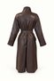 Brown Oversize Leather Trench Coat - 8