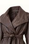 Brown Oversize Leather Trench Coat - 2