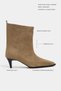 Harper Rome Beige Genuine Suede Pointed Toe Cone Heel Women's Boots - 2