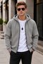 Men's Winter Comfortable Fit 3 Thread Threaded Metal Zipper Hooded Sweatshirt - 2