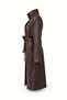 Brown Oversize Leather Trench Coat - 7