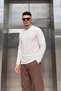 Men's White Camel Long Sleeve Textured Soft Premium Fabric T-Shirt - 2