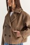 Women's Brown Double-Breasted Collar Short Cashmere Coat with Double-Buttoned Pocket Detail 3234 60286759 - 7