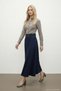 Perye Elastic Waistband Detailed Evaze A-Line Women's Long Skirt & Hijab Skirt - Navy Blue