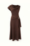 Degaje Collar Brown Suede Dress with Accessories