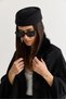 Women's Black Cashmere Textured Curved Brim Vintage Pillbox Hat 19119 60286769 - 6