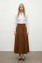 Perye Elastic Waistband Detailed Evaze A-Line Women's Long Skirt & Hijab Skirt - Taba - 4